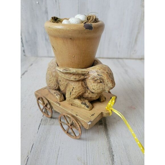 Easter Bunny cart unique spring decor - Picture 1 of 7